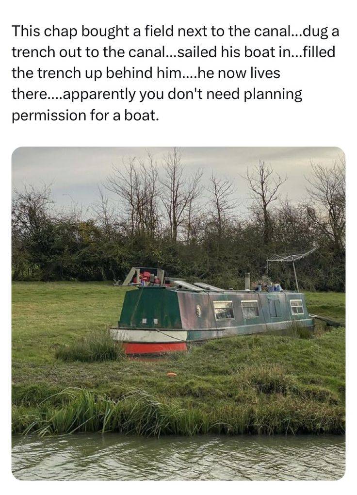 This meme is a humorous image with a caption. The image depicts a boat stuck in a field, implying that it was meant to be on water but somehow ended up on land. The caption reads: "I told my wife she was drawing her eyebrows too high. She looked surprised."